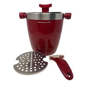 KitchenAid Ice Bucket Insulated SS Stainless Steel with Shaving Tool Red
